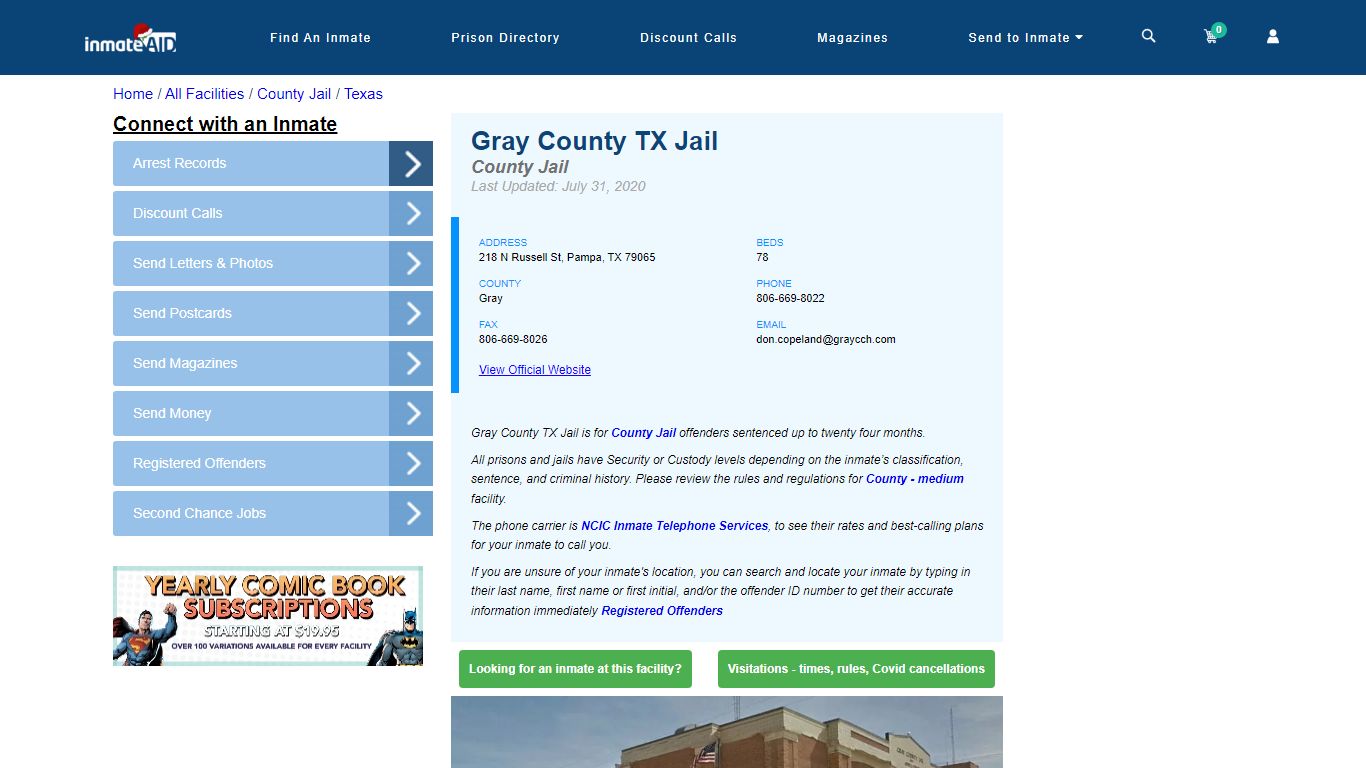 Gray County TX Jail - Inmate Locator - Pampa, TX