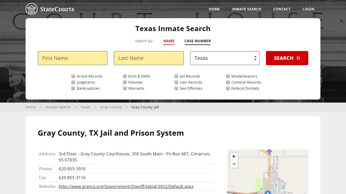 Gray County Jail Inmate Records Search, Texas - StateCourts